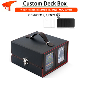 Boîte de rangement pour cartes Torson Commander TCG T355 en cuir PU, coins carrés, impression couleur intégrale, personnalisable, écologique, vente en gros, capacité 400+ cartes - Product Image 1