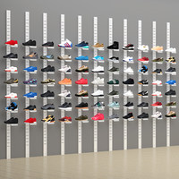 Étagère Murale Flottante Moderne en Fer pour Chaussures et Support – Présentoir de Luxe Écologique et Réglable en Hauteur pour Centres Commerciaux