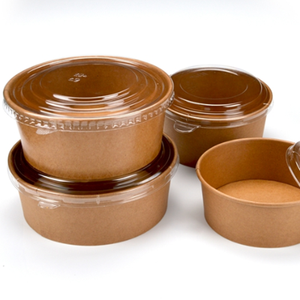 Boxes Factory Price 500 750 1000 1090 1200ml Kraft Paper Salad Bowl Eco Friendly Take Out Food Packaging Boxes Salad Containers