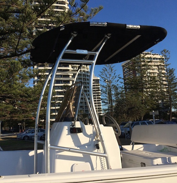 Dauphin Pro Plus Bateau T Top w/Bleu Marine Auvent coupe de petite à moyenne taille bateau