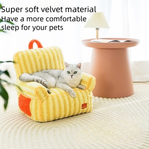 Lit rayé pour animaux <span class=keywords><strong>de</strong></span> compagnie canapé chaud nid <span class=keywords><strong>de</strong></span> chat confortable et respirant amovible et lavable canapé mignon pour animaux <span class=keywords><strong>de</strong></span> compagnie - Product Image 3