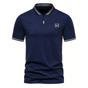 Supplier Wholesale Premium Customizable 100% Cotton 3D Embroidered Breathable Pilling Resistant Men's Short Sleeve Polo Shirt