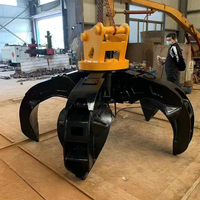 Hydraulic Stone Log Timber Grapple Hydraulic Grapple Excavator Grab Bucket Scrap Claws Orange Peel Grapples for Construction