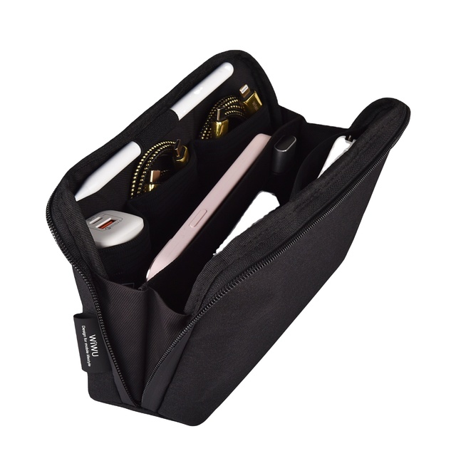 WiWU Hot Selling High Quality Alpha Tech Pouch Big Capacity Gadget Pouch Travel Tech Organizer Travel Bags for Electronic