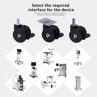 Roulettes TPE rotatives silencieuses avec tige filetée et logo personnalisé, 2, 2,5 et 3 pouces, pour supports IV et équipements médicaux