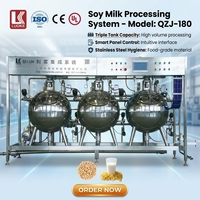 Chaudière sphérique à triple cuve pour lait de soja en acier inoxydable 304, machine à chauffage à vapeur pour ligne de production de tofu
