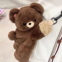 Tas Selempang Boneka Stitch Lucu, Tas Bahu Hewan Boneka Lembut, Tas Selempang Boneka Berbulu Desain Peluk untuk Hadiah Anak Perempuan