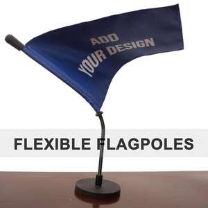 Drapeau de voiture personnalisé écologique en polyester avec base magnétique, mât flexible en métal, impression numérique double face pour voiture - Product Image 3