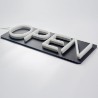 Enseigne néon LED personnalisée avec logo, directement de l'usine, pour magasin, centre commercial, bar, lumière blanche, enseigne ouverte