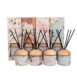 Raymeel 2023 new design wholesale 100ml home Spring fragrance reed diffuser with rattan sticks in Flora Color Box