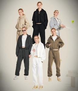 Костюм спортивный MAQVOB (фабричное производство), размеры EU/US, женский, 350 г, утяжеленный, на молнии, свободный крой, комплект из двух предметов: худи на молнии и спортивные брюки - Product Image 2