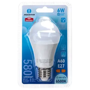 Bombilla LED A60 E27 6W con sensor infrarrojo para encendido automático y ahorro de energía en iluminación. - Product Image 3