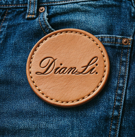 Étiquette en cuir gaufrée artistique personnalisée, étiquette en cuir véritable ou simili cuir avec logo personnalisé pour veste en jean