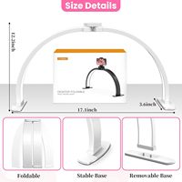 Lampe LED de Bureau Demi-Lune pour Ongles, Fourniture en Gros pour Salons de Manucure, Éclairage Pliable et Réglable