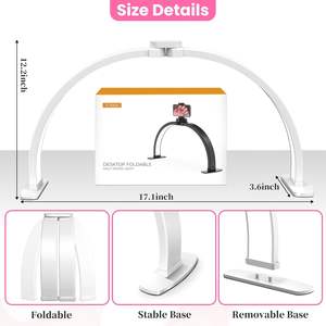 โคมไฟตั้งโต๊ะทำเล็บ LED รูปทรงครึ่งวงกลม อุปกรณ์ร้านทำเล็บ ขายส่ง ปรับระดับได้ พับเก็บได้ - Product Image 6