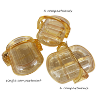 Boîte cadeau de luxe en plastique doré portable pour fruits, avec poignée pliable, pour dattes, pâtisseries et pain, en PET jetable, motif grenade