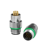 Connecteur circulaire étanche LSHITECH M12 A-Code mâle 9-17 broches pour équipement de capteur d'automatisation industrielle