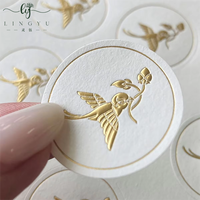 Impression de logo en feuille d'or personnalisée étiquettes d'autocollants adhésifs en papier texturé mat gaufré 3D