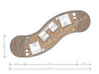 Tente de glamping de luxe en forme de chenille avec 2 chambres et salle de bain pour Airbnb Boutique