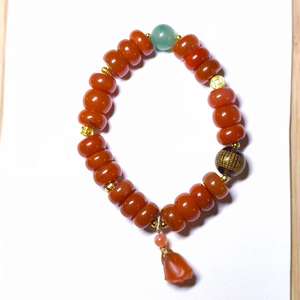 Pulsera de cuentas de ágata roja del sur, color rojo fuego, con diseño de <span class=keywords><strong>ábaco</strong></span> - Product Image 1