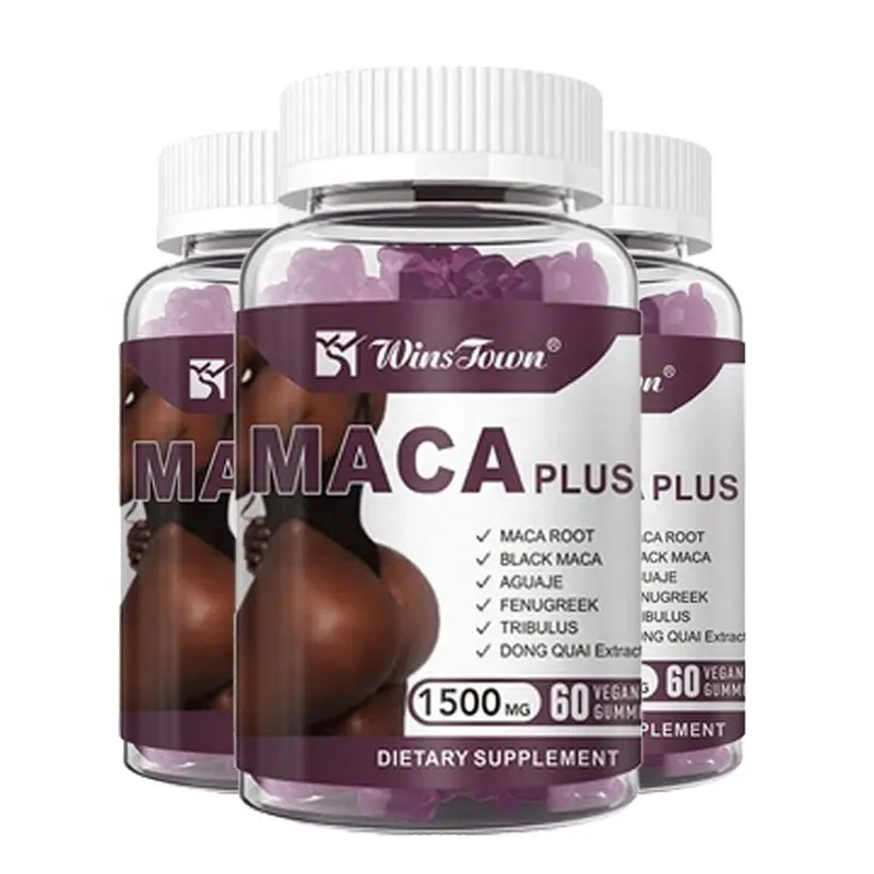 Maca Plus Gummies แบบกําหนดเองอินทรีย์ที่ใหญ่กว่าฟูลเลอร์ก้นเพิ่มพลังงาน Gummies สะโพกเสริมอาหารเพื่อสุขภาพ