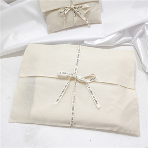 Sacs à rabat en coton biologique GOTS, sacs personnalisés pour vêtements, sacs anti-poussière pour vêtements, pochettes cadeaux avec nœud en coton - Product Image 5