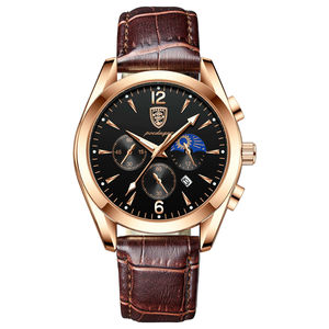 Relojes <span class=keywords><strong>de</strong></span> cuarzo <span class=keywords><strong>de</strong></span> lujo para hombre, <span class=keywords><strong>reloj</strong></span> con correa <span class=keywords><strong>de</strong></span> cuero con calendario luminoso resistente al agua para hombre - Product Image 5