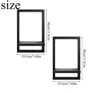 2 estantes flotantes negros <span class=keywords><strong>de</strong></span> <span class=keywords><strong>madera</strong></span> rústica para pared, estantes <span class=keywords><strong>de</strong></span> exhibición montados en la pared para decoración, plantas, fotos, estante <span class=keywords><strong>de</strong></span> pared <span class=keywords><strong>de</strong></span> <span class=keywords><strong>madera</strong></span> - Product Image 6