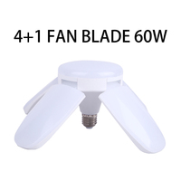 E27 Led Lumière 30W 40W 45W 60W 220V Plafond Réglable Pliable Football Led 3 4 5 Feuille Lampe Ampoule Ventilateur Lame Led Ampoule, Led Lumière
