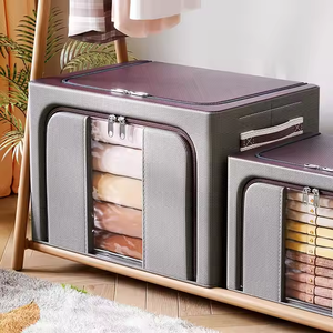 Caja <span class=keywords><strong>de</strong></span> Almacenamiento <span class=keywords><strong>de</strong></span> Ropa <span class=keywords><strong>de</strong></span> Cama Plegable <span class=keywords><strong>de</strong></span> Gran Capacidad Personalizada al por Mayor con Marco <span class=keywords><strong>de</strong></span> Acero Apilable - Product Image 6