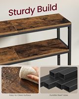Table console, table de canapé étroite à 2 niveaux avec 2 étagères, 31,5 pouces, pour salon, couloir, entrée, marron rustique