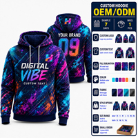 Sweat-shirt en polyester à impression numérique résistante à la décoloration pour hommes et femmes, impression intégrale personnalisée pour événements d'équipe et merchandising - Commande urgente