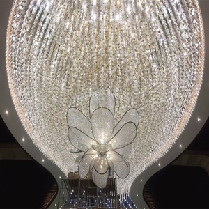 Đèn Chùm Led Sảnh Khách Sạn Cao Cấp Bằng Thép Không Gỉ Trung Sơn Đèn Chùm Lớn Ưa Thích Đèn Trần Pha Lê Hiện Đại - Product Image 2