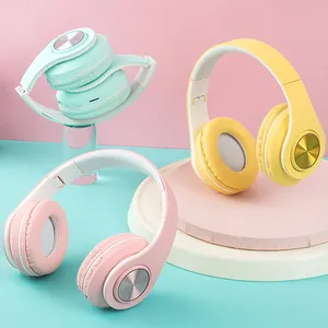 Bluetooth 5.0 Macaron Led Noise Cancelling Wireless Bluetooth Gaming Headset Cuffie B39