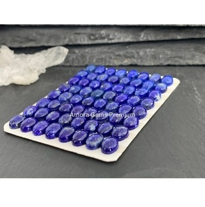 6x8mm Lapis Lazuli Calibré Ovale Cabochon Pierres Précieuses En Vrac Pour La Fabrication De Bijoux Faits À La Main Et Conception Personnalisée - Product Image 2