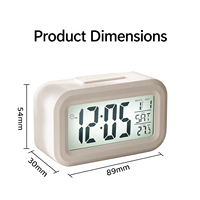 Jam Alarm Digital LED Desain Minimalis Sederhana Jam Meja Digital dengan Fungsi Tunda Bertenaga USB Kecerahan Dapat Disesuaikan