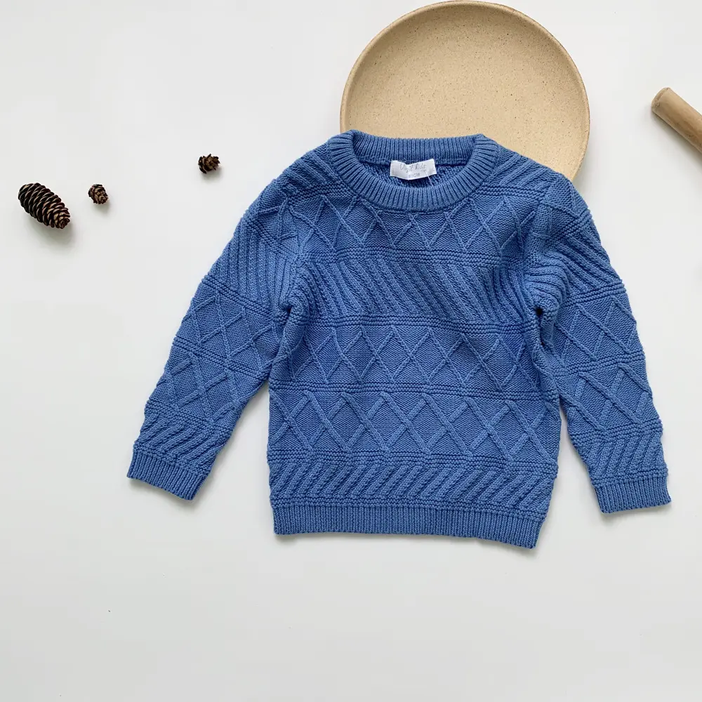 Pull tricoté pour bébé garçon, tout-petit, bleu, kaki, 2 couleurs, 1-6T, livraison gratuite, collection hiver 2020