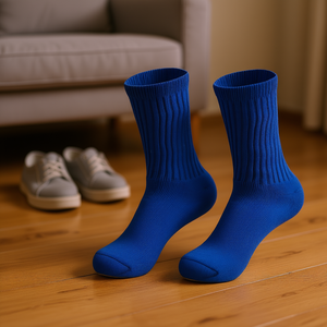 Chaussettes pour femmes Db, bleu royal, taille 5-10, coton tricoté, usage quotidien décontracté - Product Image 2