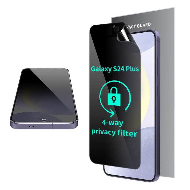 New Product 4 Way Privacy Matte PET Ghost Nano Anti Blue Light Anti Glare Anti Spy Screen Protector for Samsung S24 Plus