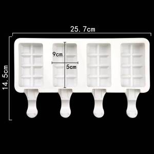 Silicone DIY <b>maker</b> with 4 small grid cube shapes, sustainable and silicone mold for pouring ice <b>cream</b> - Product Image 3