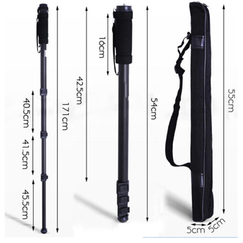 WT-1003 Professional Alloy Camera tripod Monopod Stand 67" Phone Holder Ball Head For Canon Nikon Fuji Olympus