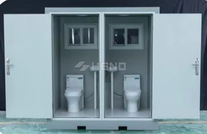 Cabine de toilette portable moderne avec douche, vente chaude d'usine à bas prix pour usage extérieur, fabriquée en acier, bois et panneaux sandwich - Product Image 6