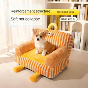 Large Velvet <span class=keywords><strong>Dog</strong></span> Cat Kennel Abnehmbares wasch bares Schlafs ofa Winter Warm Open Four Seasons Universal verdicktes Bett Solid Pattern - Product Image 3