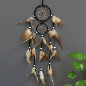 Double cercles faits à la main, nouveau, décor de maison, arc-en-ciel, capteur de rêves indiens, 9cm + 6cm, vente en gros, cadeau d'anniversaire, - Product Image 6