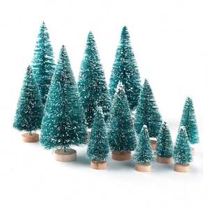 Mini Árbol de Navidad para Escritorio, Adorno de Agujas de Pino Cubierto de Nieve Blanca, Pequeño Árbol de Navidad, Decoración Navideña - Product Image 1
