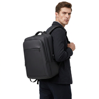 Sac à dos pour ordinateur portable homme, couleur unie minimaliste, avec port de charge USB, imperméable, pour extérieur, bureau et voyage