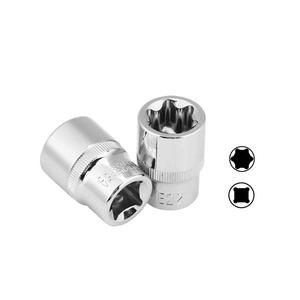 Soket E Torx wanita, Kit soket bintang torsi eksternal E10-E24 1/2 Drive baja Vanadium krom 9 buah - Product Image 2