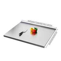 Planche à découper en acier inoxydable Panneau de pétrissage double face Planche à découper roulée épaissie pour usage domestique de cuisine
