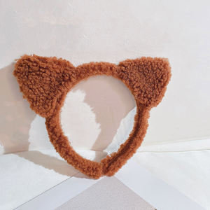 Serre-tête en laine à oreilles de chat mignonnes style coréen pour filles, accessoire de mode en peluche, bandeau de dessin animé pour enfants, coiffe douce, accessoires capillaires - Product Image 4