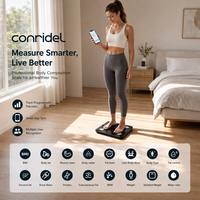 Balance intelligente en verre numérique avec technologie antidérapante pour écran LCD, alimentée par batterie, capacité de 180 kg, surveillance de la composition corporelle